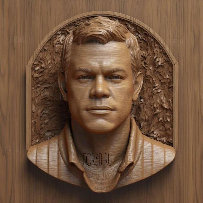 Matt Damon 1 stl model for CNC